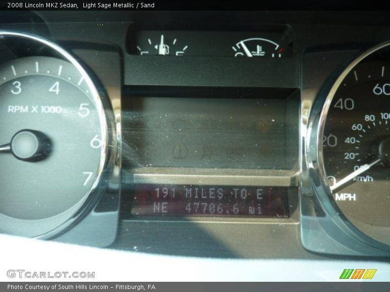 Light Sage Metallic / Sand 2008 Lincoln MKZ Sedan