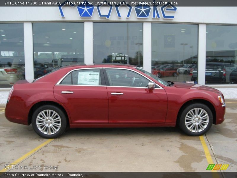 Deep Cherry Red Crystal Pearl / Dark Frost Beige/Light Frost Beige 2011 Chrysler 300 C Hemi AWD