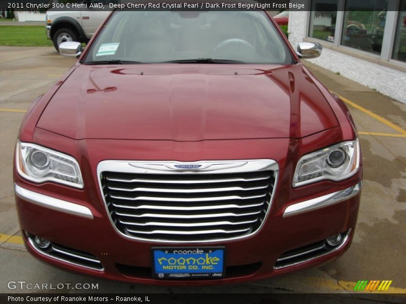 Deep Cherry Red Crystal Pearl / Dark Frost Beige/Light Frost Beige 2011 Chrysler 300 C Hemi AWD