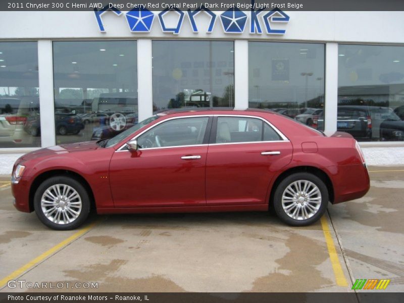 Deep Cherry Red Crystal Pearl / Dark Frost Beige/Light Frost Beige 2011 Chrysler 300 C Hemi AWD