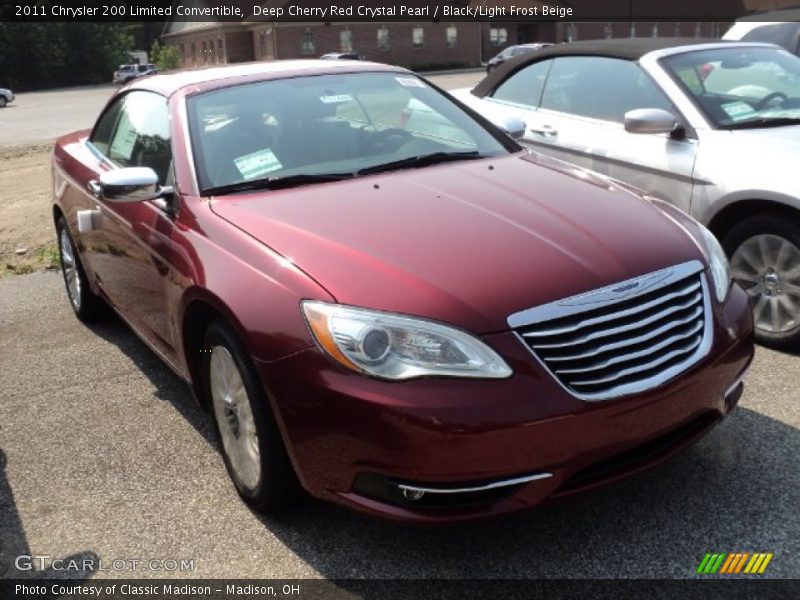 Deep Cherry Red Crystal Pearl / Black/Light Frost Beige 2011 Chrysler 200 Limited Convertible