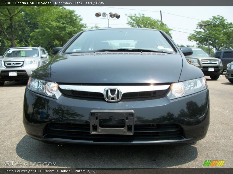 Nighthawk Black Pearl / Gray 2008 Honda Civic EX Sedan