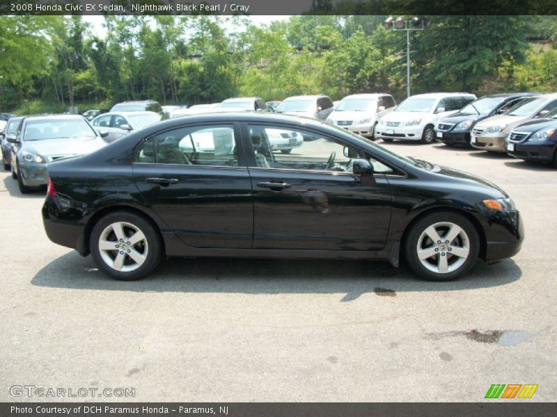 Nighthawk Black Pearl / Gray 2008 Honda Civic EX Sedan