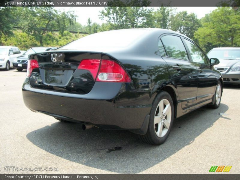 Nighthawk Black Pearl / Gray 2008 Honda Civic EX Sedan