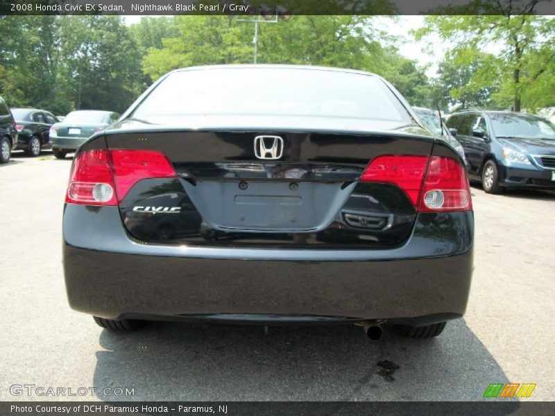 Nighthawk Black Pearl / Gray 2008 Honda Civic EX Sedan