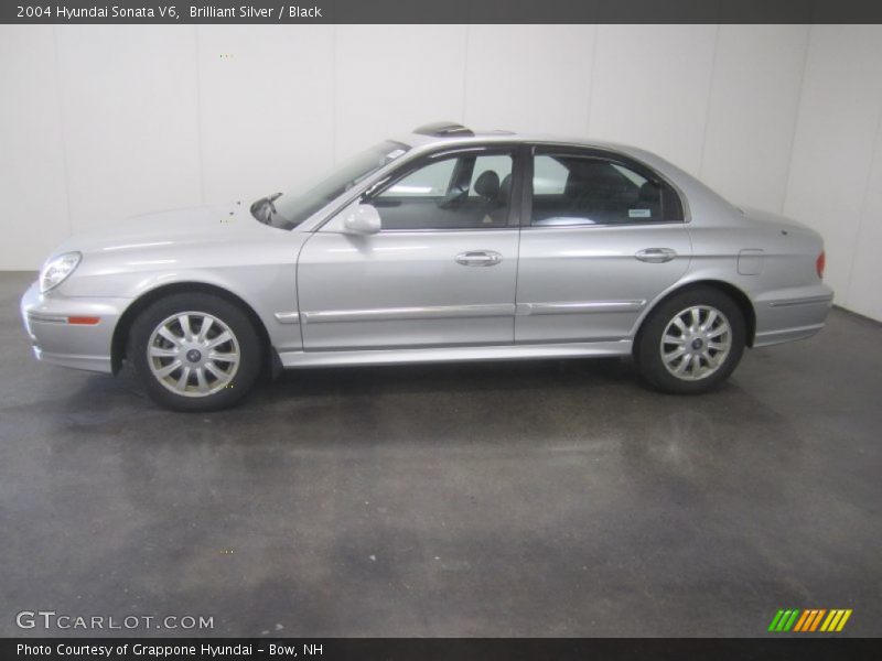 Brilliant Silver / Black 2004 Hyundai Sonata V6
