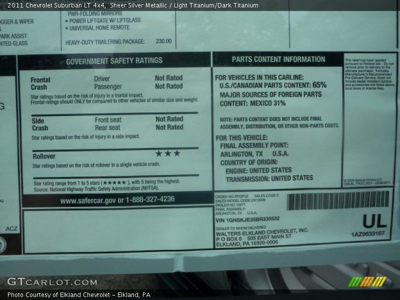 Sheer Silver Metallic / Light Titanium/Dark Titanium 2011 Chevrolet Suburban LT 4x4
