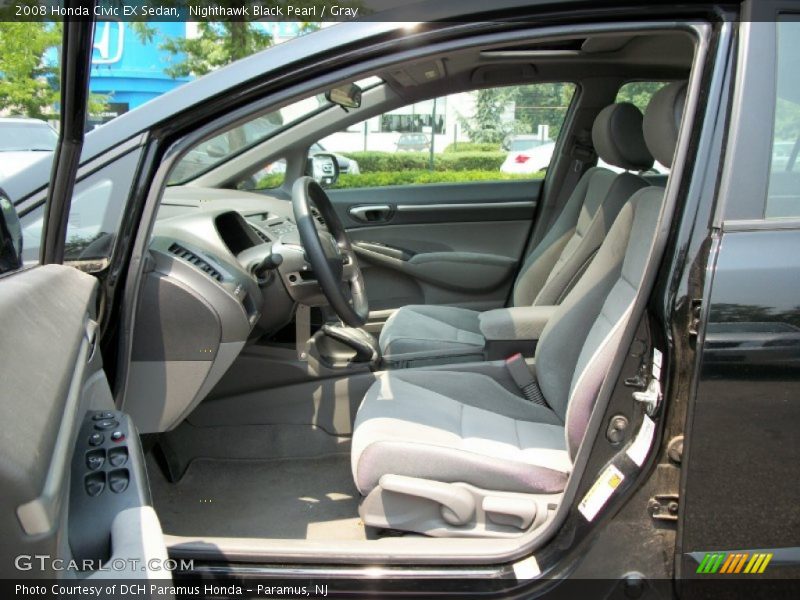 Nighthawk Black Pearl / Gray 2008 Honda Civic EX Sedan