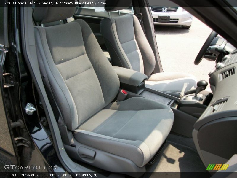 Nighthawk Black Pearl / Gray 2008 Honda Civic EX Sedan