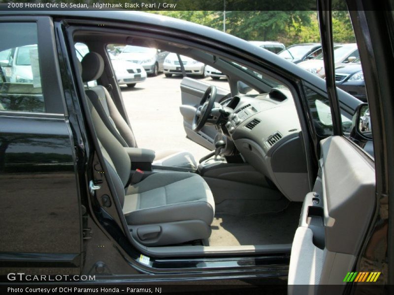 Nighthawk Black Pearl / Gray 2008 Honda Civic EX Sedan