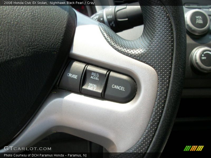 Nighthawk Black Pearl / Gray 2008 Honda Civic EX Sedan
