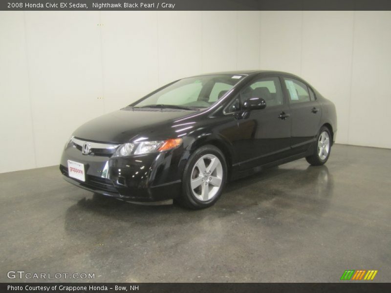 Nighthawk Black Pearl / Gray 2008 Honda Civic EX Sedan