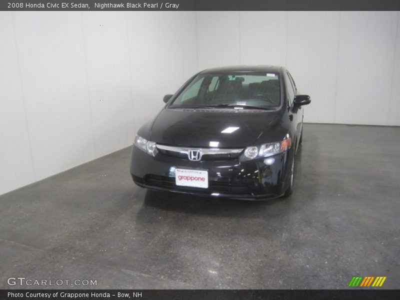 Nighthawk Black Pearl / Gray 2008 Honda Civic EX Sedan