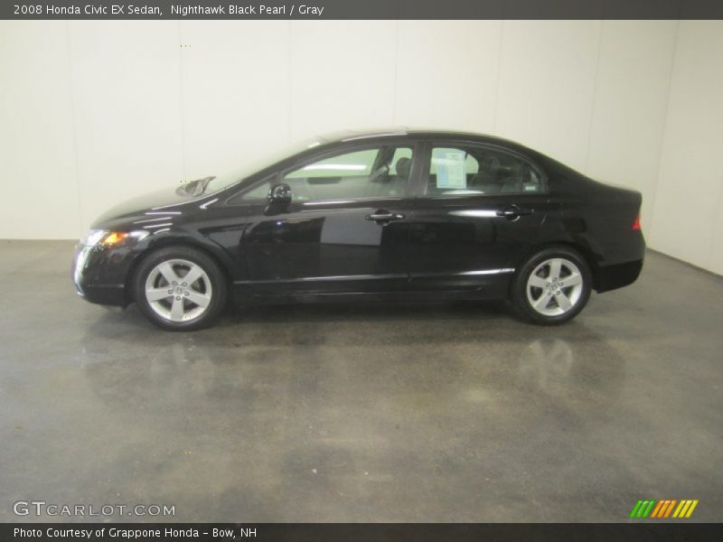 Nighthawk Black Pearl / Gray 2008 Honda Civic EX Sedan
