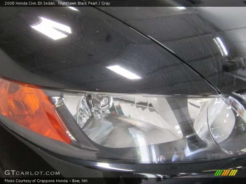Nighthawk Black Pearl / Gray 2008 Honda Civic EX Sedan