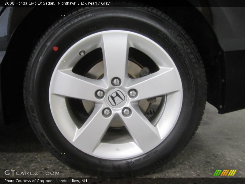 Nighthawk Black Pearl / Gray 2008 Honda Civic EX Sedan