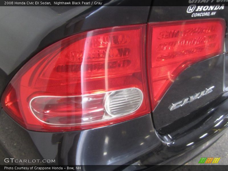 Nighthawk Black Pearl / Gray 2008 Honda Civic EX Sedan