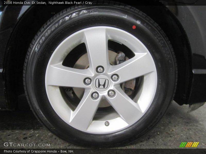 Nighthawk Black Pearl / Gray 2008 Honda Civic EX Sedan