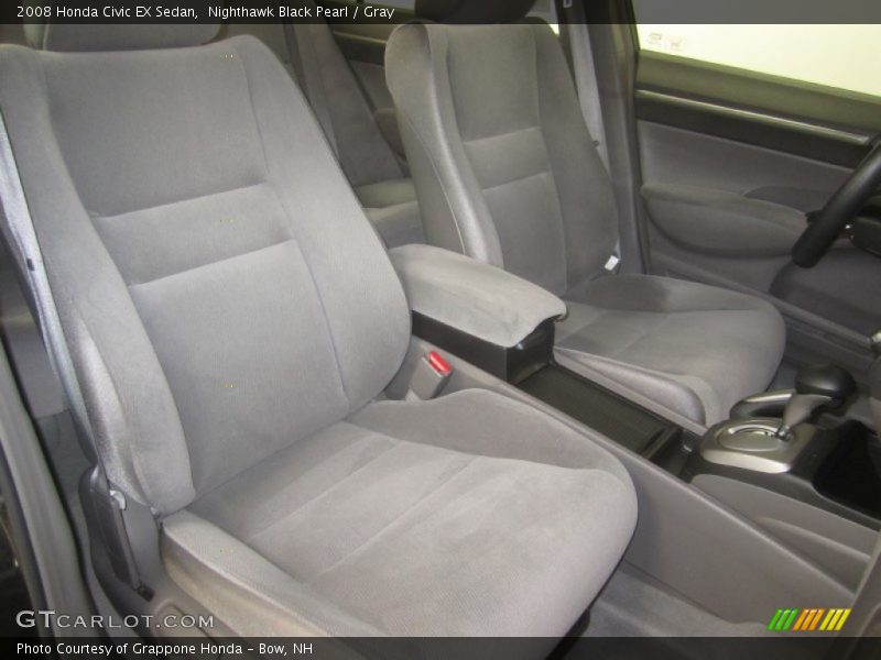 Nighthawk Black Pearl / Gray 2008 Honda Civic EX Sedan