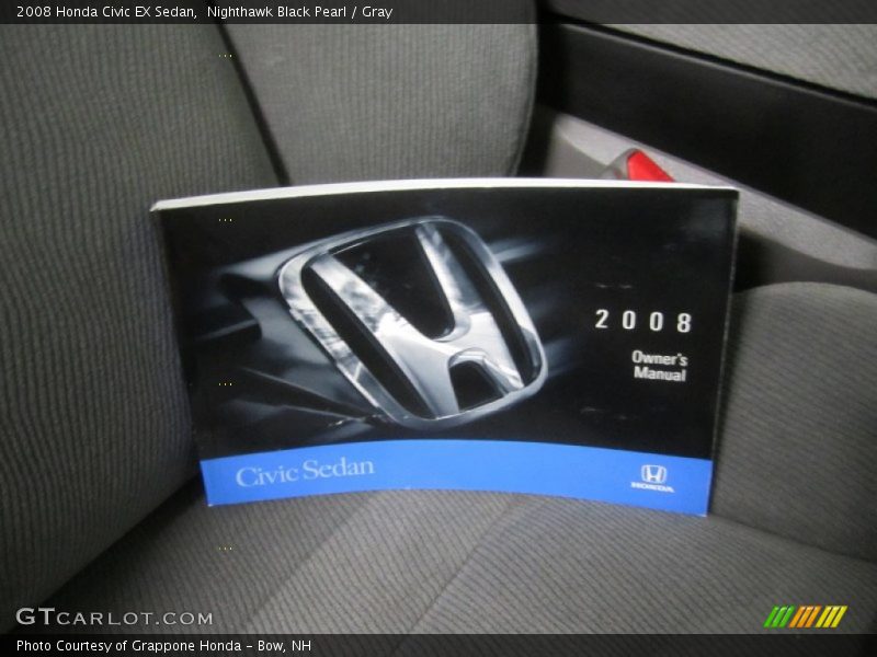 Nighthawk Black Pearl / Gray 2008 Honda Civic EX Sedan