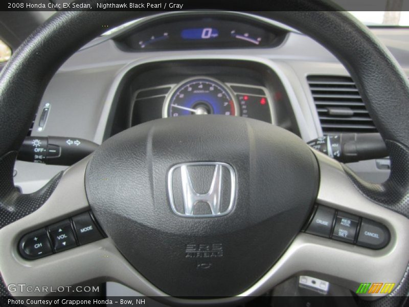 Nighthawk Black Pearl / Gray 2008 Honda Civic EX Sedan