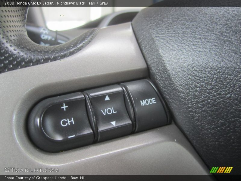 Nighthawk Black Pearl / Gray 2008 Honda Civic EX Sedan