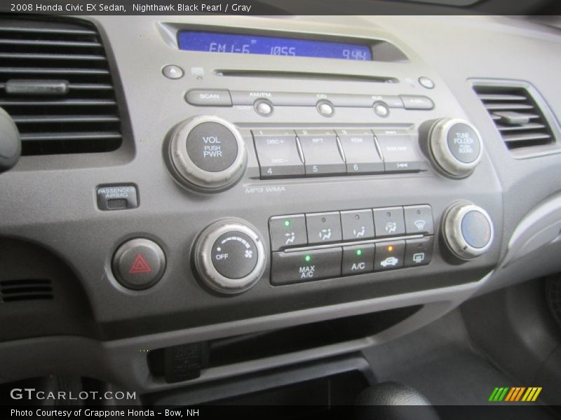 Nighthawk Black Pearl / Gray 2008 Honda Civic EX Sedan