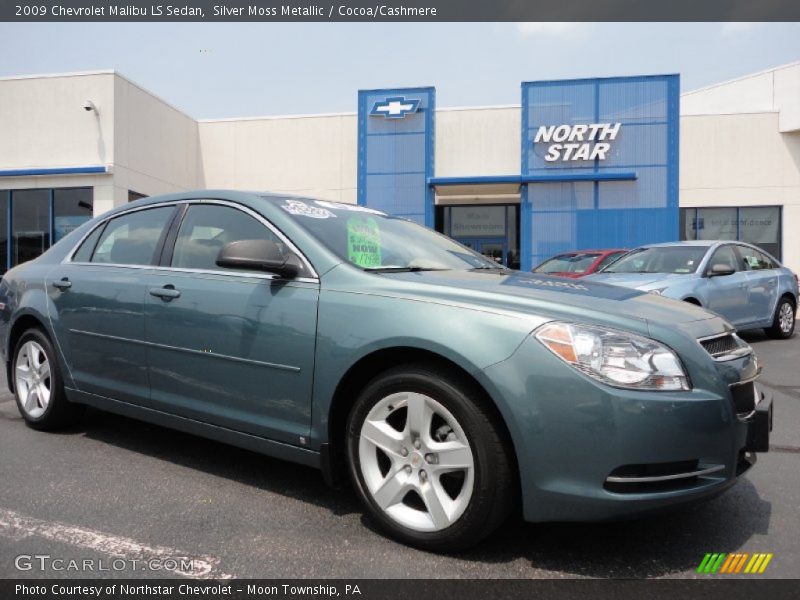 Silver Moss Metallic / Cocoa/Cashmere 2009 Chevrolet Malibu LS Sedan
