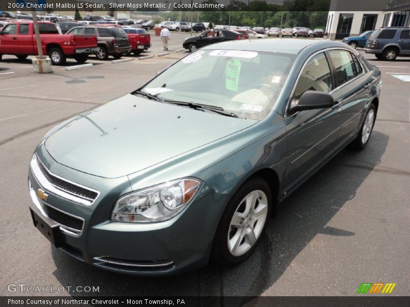 Silver Moss Metallic / Cocoa/Cashmere 2009 Chevrolet Malibu LS Sedan