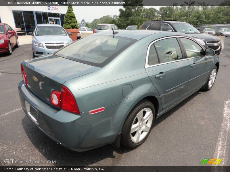 Silver Moss Metallic / Cocoa/Cashmere 2009 Chevrolet Malibu LS Sedan