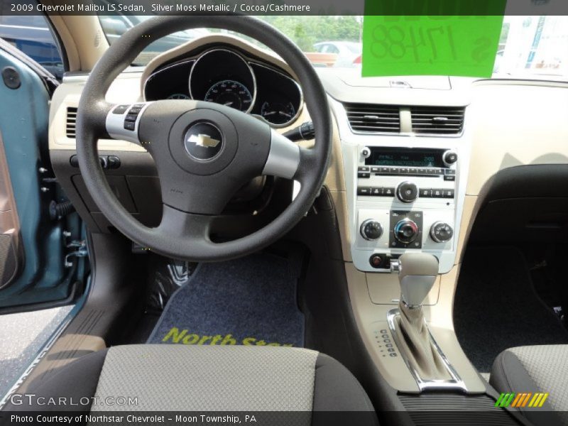 Silver Moss Metallic / Cocoa/Cashmere 2009 Chevrolet Malibu LS Sedan
