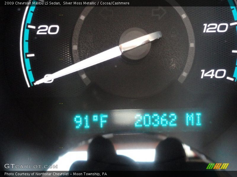 Silver Moss Metallic / Cocoa/Cashmere 2009 Chevrolet Malibu LS Sedan