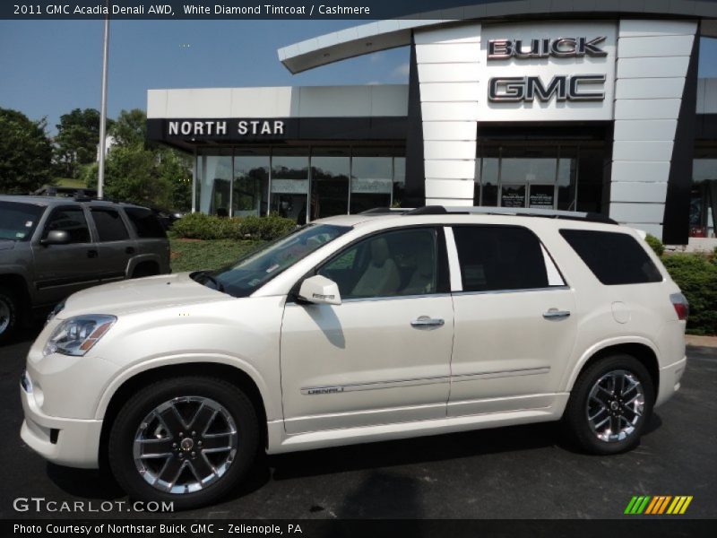 White Diamond Tintcoat / Cashmere 2011 GMC Acadia Denali AWD