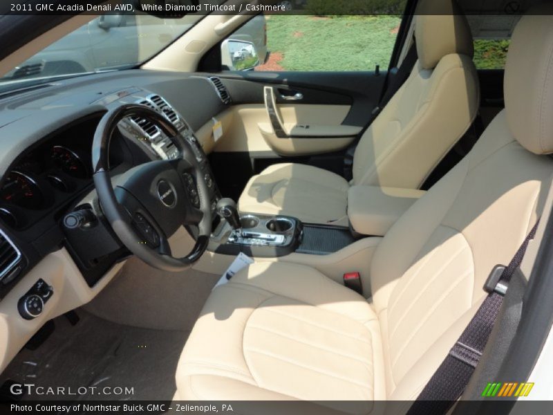 White Diamond Tintcoat / Cashmere 2011 GMC Acadia Denali AWD
