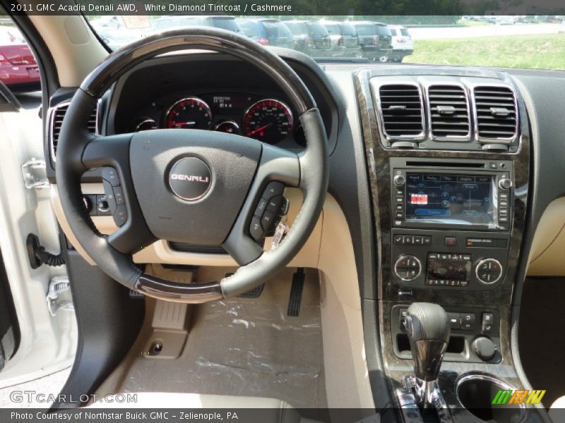 White Diamond Tintcoat / Cashmere 2011 GMC Acadia Denali AWD