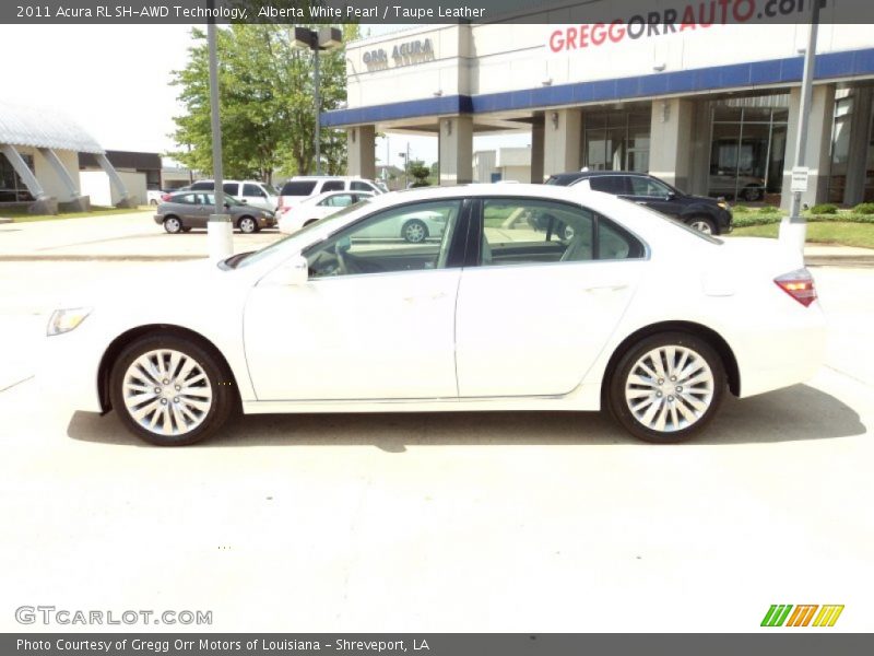 Alberta White Pearl / Taupe Leather 2011 Acura RL SH-AWD Technology