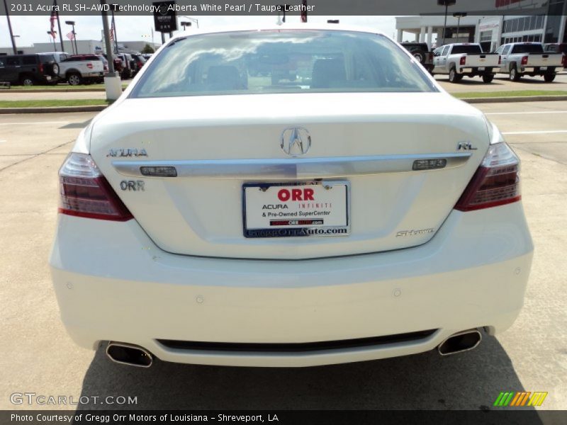 Alberta White Pearl / Taupe Leather 2011 Acura RL SH-AWD Technology