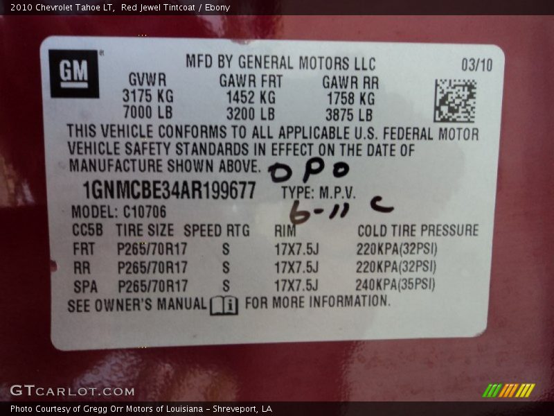 Red Jewel Tintcoat / Ebony 2010 Chevrolet Tahoe LT