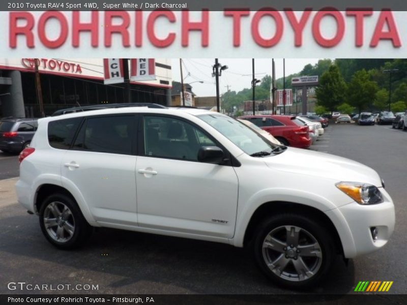 Super White / Dark Charcoal 2010 Toyota RAV4 Sport 4WD