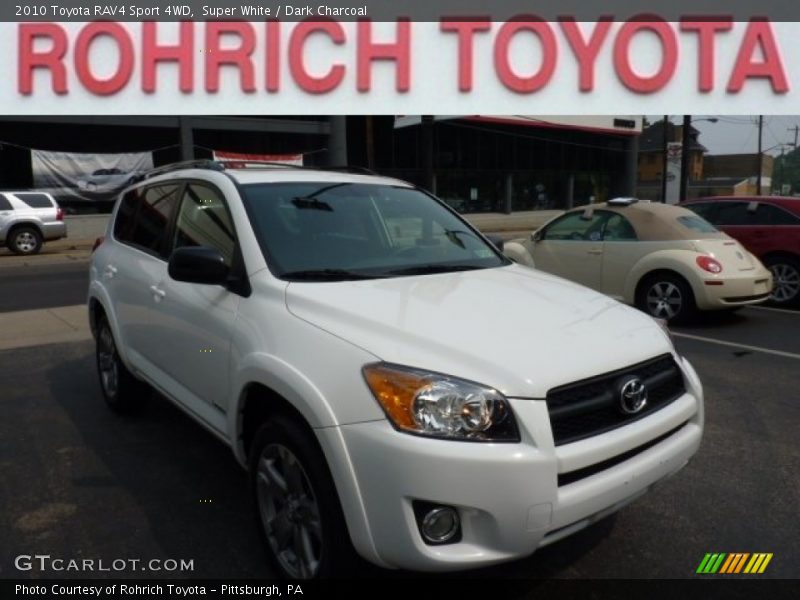 Super White / Dark Charcoal 2010 Toyota RAV4 Sport 4WD