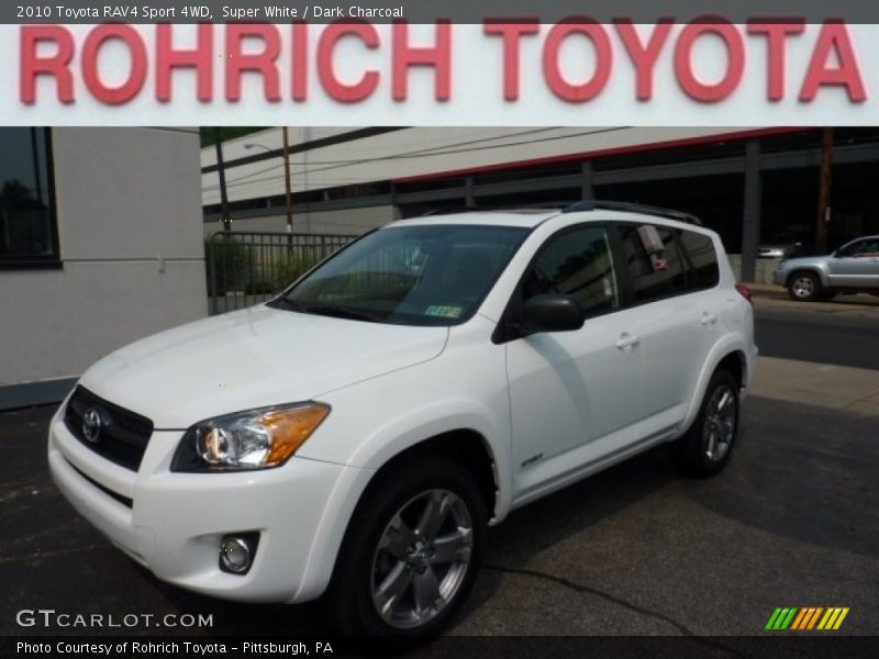 Super White / Dark Charcoal 2010 Toyota RAV4 Sport 4WD