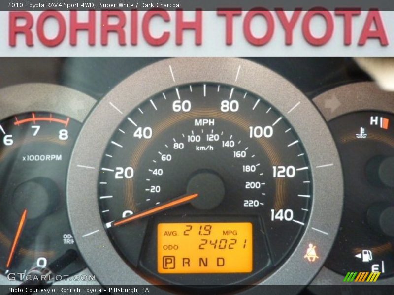 Super White / Dark Charcoal 2010 Toyota RAV4 Sport 4WD
