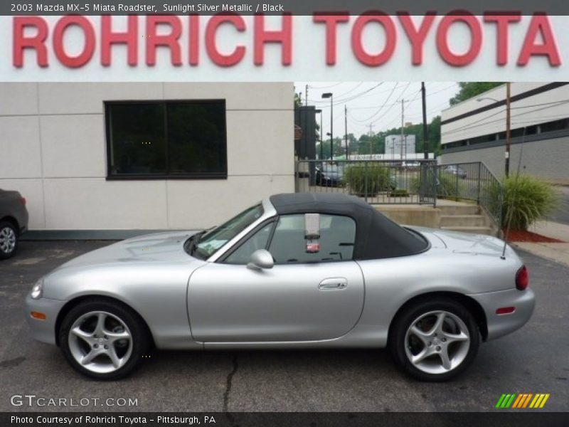 Sunlight Silver Metallic / Black 2003 Mazda MX-5 Miata Roadster