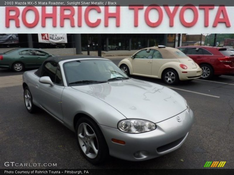 Sunlight Silver Metallic / Black 2003 Mazda MX-5 Miata Roadster