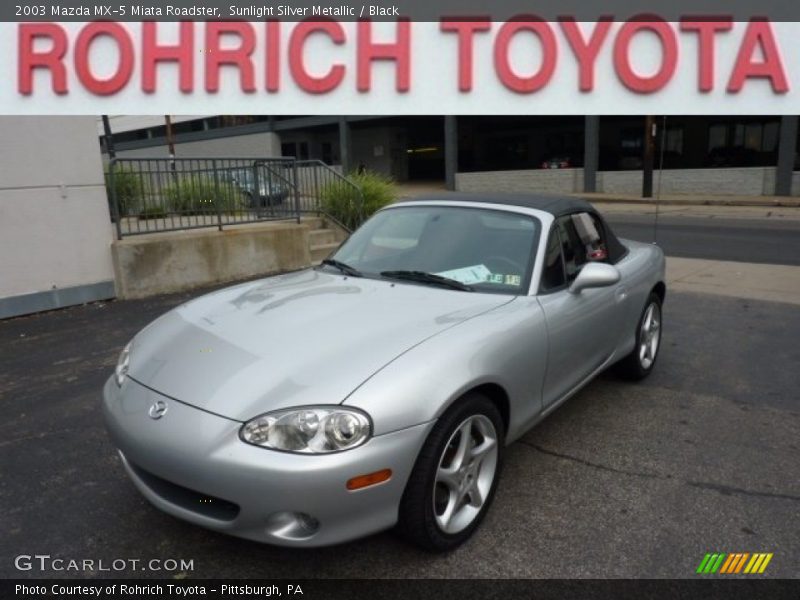 Sunlight Silver Metallic / Black 2003 Mazda MX-5 Miata Roadster