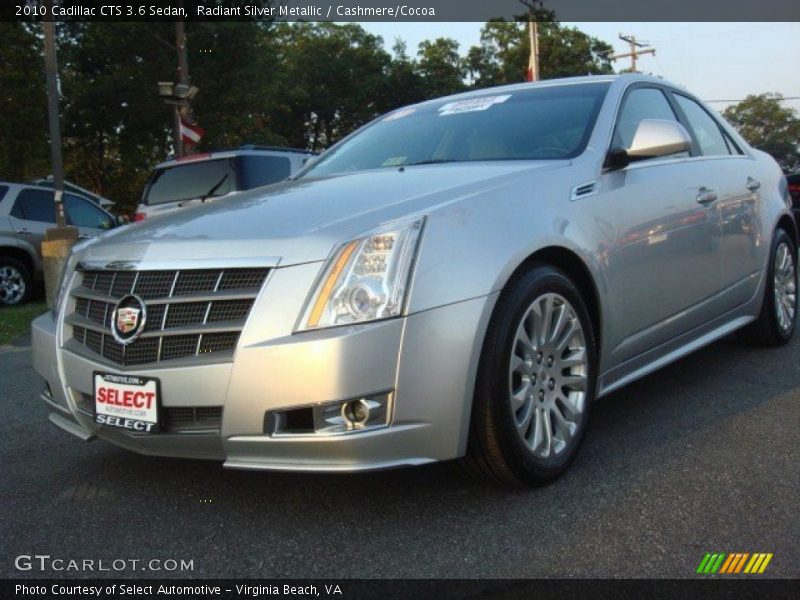 Radiant Silver Metallic / Cashmere/Cocoa 2010 Cadillac CTS 3.6 Sedan
