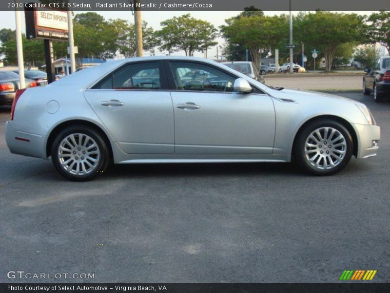 Radiant Silver Metallic / Cashmere/Cocoa 2010 Cadillac CTS 3.6 Sedan