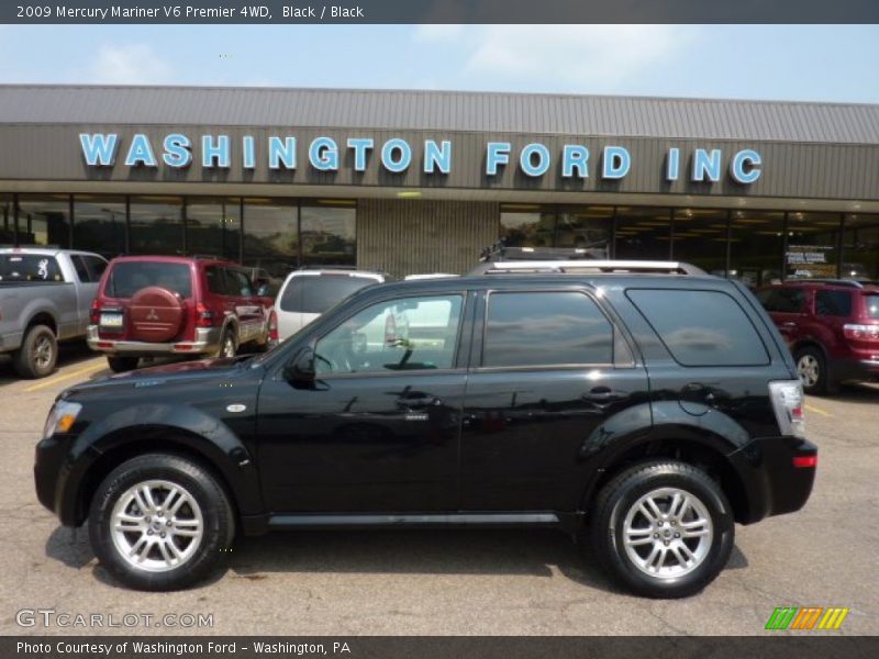 Black / Black 2009 Mercury Mariner V6 Premier 4WD