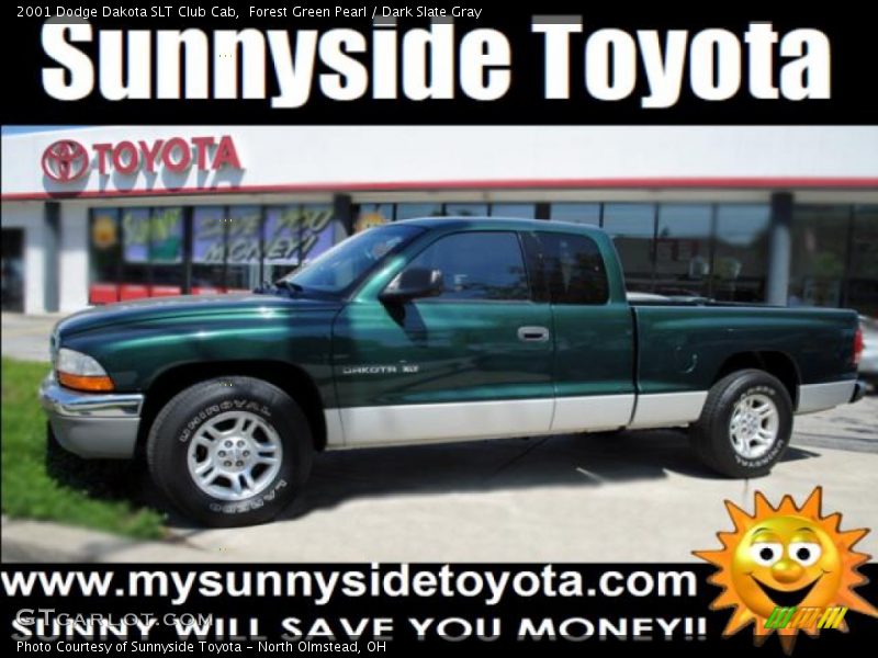 Forest Green Pearl / Dark Slate Gray 2001 Dodge Dakota SLT Club Cab