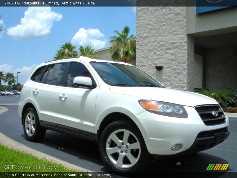 Arctic White / Beige 2007 Hyundai Santa Fe Limited